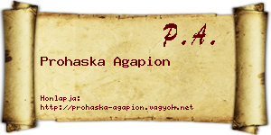 Prohaska Agapion névjegykártya